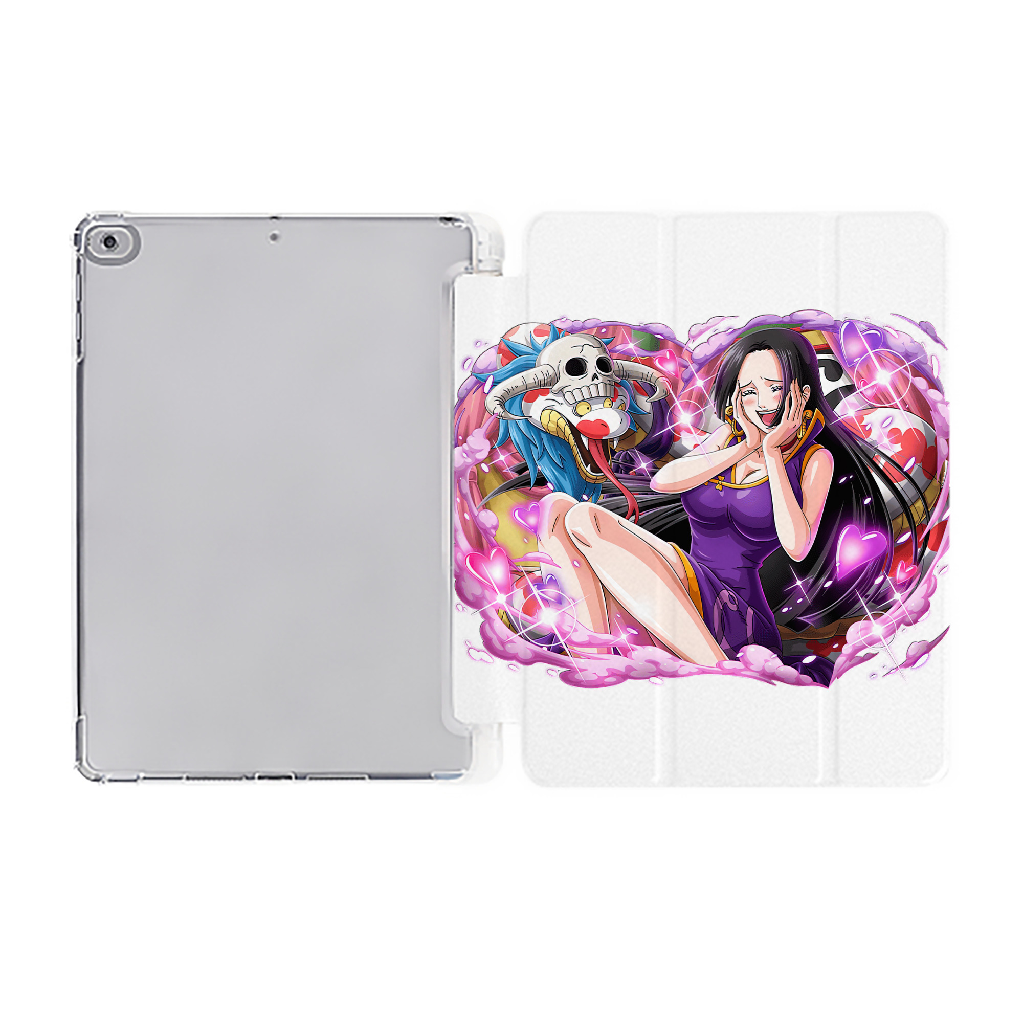 （画像用） ワンピース ボア・ハンコック ONE PIECE Boa·Hancock IPad ケース ペン収納付き 三つ折りスタンド PUレザー×シリコン 対応機種9.5/10.5/10.9インチ